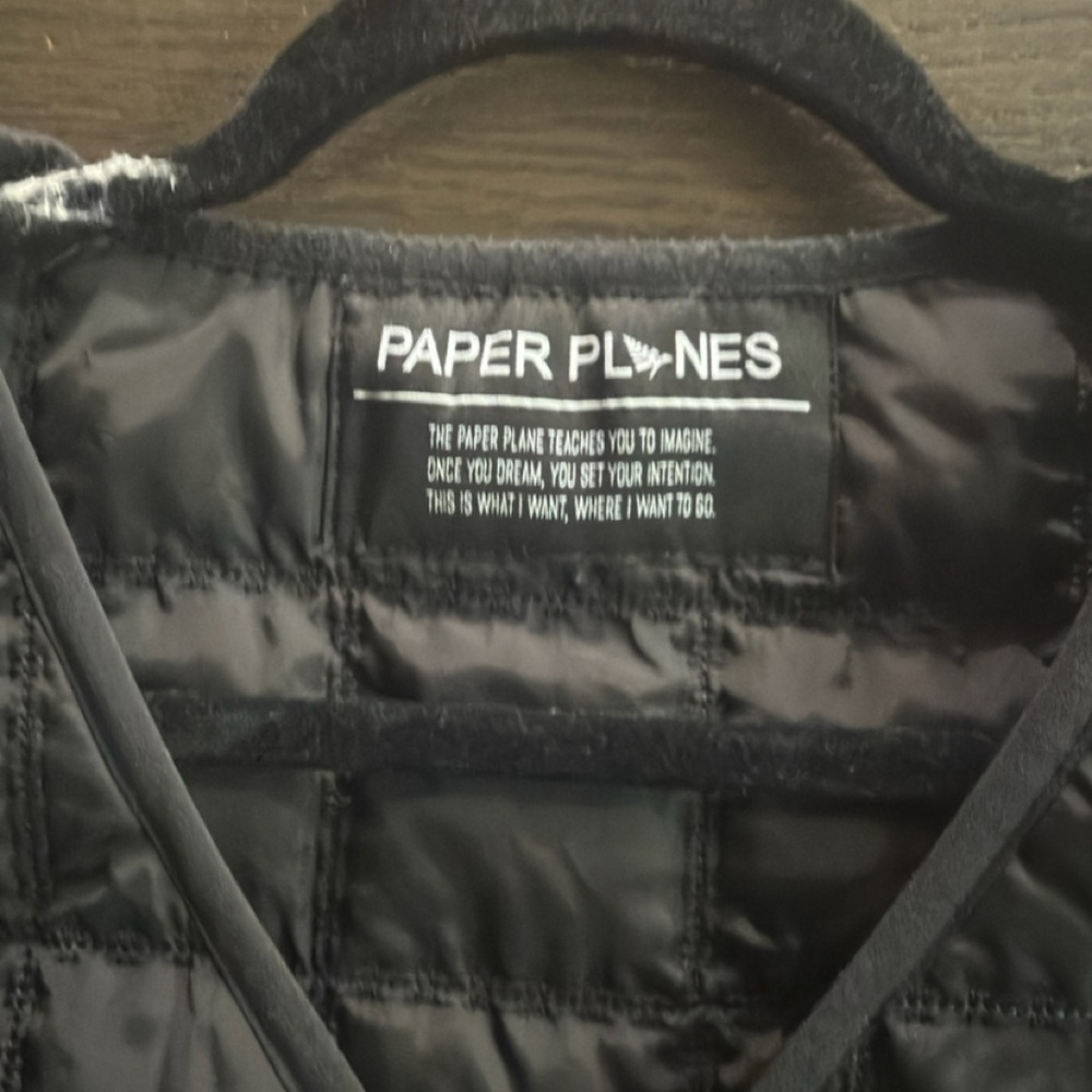 Paper Planes Black Quilted Vest View 5